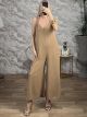 Braces Jumpsuit/Beige
