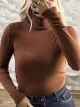 The-Viscose TurtleNeck Top-1217/Chocolat