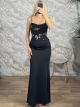 The-Corset Mermaid Maxi Dress-50657/Black