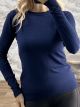 The-Soft Knitted Top-1218/Navy Blue
