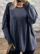 Kun-Rhinestones Knitted Sweater-26297/Blue