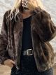 Lok-Furry Bomber Coat-23043/Chocolat