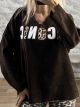 Lil-Velvet Leo Letters Sweatshirt-19451/Chocolat