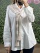 Cotton Faux Top Shirt/Beige