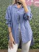 Cotton Checkered Shirt/Blue
