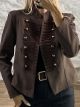 The-Military Crop Blazer-49449/Chocolat