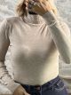 The-Viscose TurtleNeck Top-1217/Beige