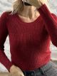 The-Lurex Knitted Top-57361/Burgundy