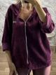 Lil-Velvet Hooded Cardigan -19070/Burgundy