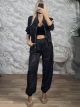Sar-Animal Striped Tracksuit Set-26400/Chocolat