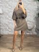 Ste-Balloon Belt Mini Dress-26857/Mocha