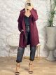 Hood Boucle Buttons Coat/Burgundy