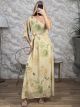 OneShoulder Muslin SilverThread Maxi Dress/Yellow