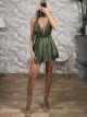 Polymorphic Satin Playsuit/Khaki