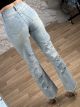 Z-Back Frayed Pants-2137/Blue
