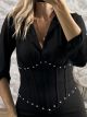 Ton-Shirt & Corset Top-3444/Black
