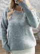 Zoz-Pearls Knitted Sweater-315/Grey