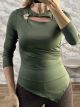 Pro-Gold Flower CutOut Top-43183/Khaki