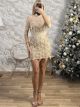 Sequin Rain Skirt/Gold