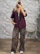Alfa-Leopard Stripes Tracksuit-3815/Burgundy