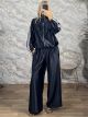 Zoz-Satin Stripped Tracksuit-60795/Navy Blue