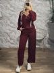 Strassed Knitted Set-122/Burgundy
