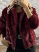 Lok-Furry Bomber Coat-23043/Burgundy