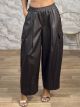 The-Leather Cargo Pants-1083/Chocolat