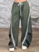 Zoz-Balloon Stripes Pants-30190/Khaki