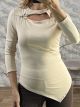 Pro-Gold Flower CutOut Top-43183/Beige