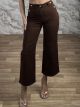 Z-Elastic Buttons Denim Pants-7306/Chocolat