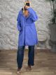 Hood Boucle Buttons Coat/Ciel