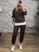 Zoz-Viscose WhiteLayer Set-7144/Chocolat