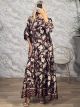 Zoz-Semizie Satin Dress-7239/Black Floral