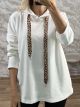Lok-Velvet Cords Sweatshirt-91566/White