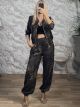 Sar-Animal Striped Tracksuit Set-26400/Beige