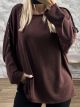 Kun-Rhinestones Knitted Sweater-26297/Chocolat