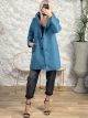 Hood Boucle Buttons Coat/Light Petrol