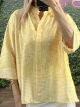 Small Branches Satin Top/Yellow