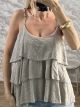 TripleRuffled Top-26207/Greige