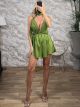 Polymorphic Satin Playsuit/Lime