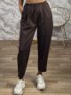 Mono Highwaist Pants-3791/Chocolat