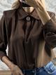 Lok-Pads & Brooch Shirt-89468/Chocolat