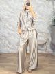 Zoz-Satin Stripped Tracksuit-60795/Light Gold