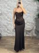 The-Corset Mermaid Maxi Dress-50657/Chocolat