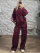 Zoz-Double Stripes Set-60863/Burgundy