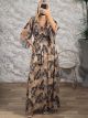 Muslin GoldenThread Maxi Dress-6312/Beige