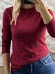 AllOver Strassed Cotton Top-3503/Burgundy