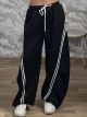 Zoz-Balloon Stripes Pants-30190/Black