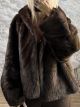 Spi-Short Hooded Furry Coat/Chocolat